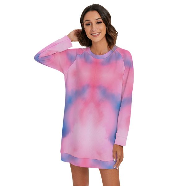 All-Over Print Women's Round Neck Raglan Sleeve Sweater