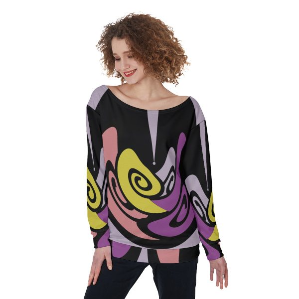 All-Over Print Women's Off-Shoulder Sweatshirt