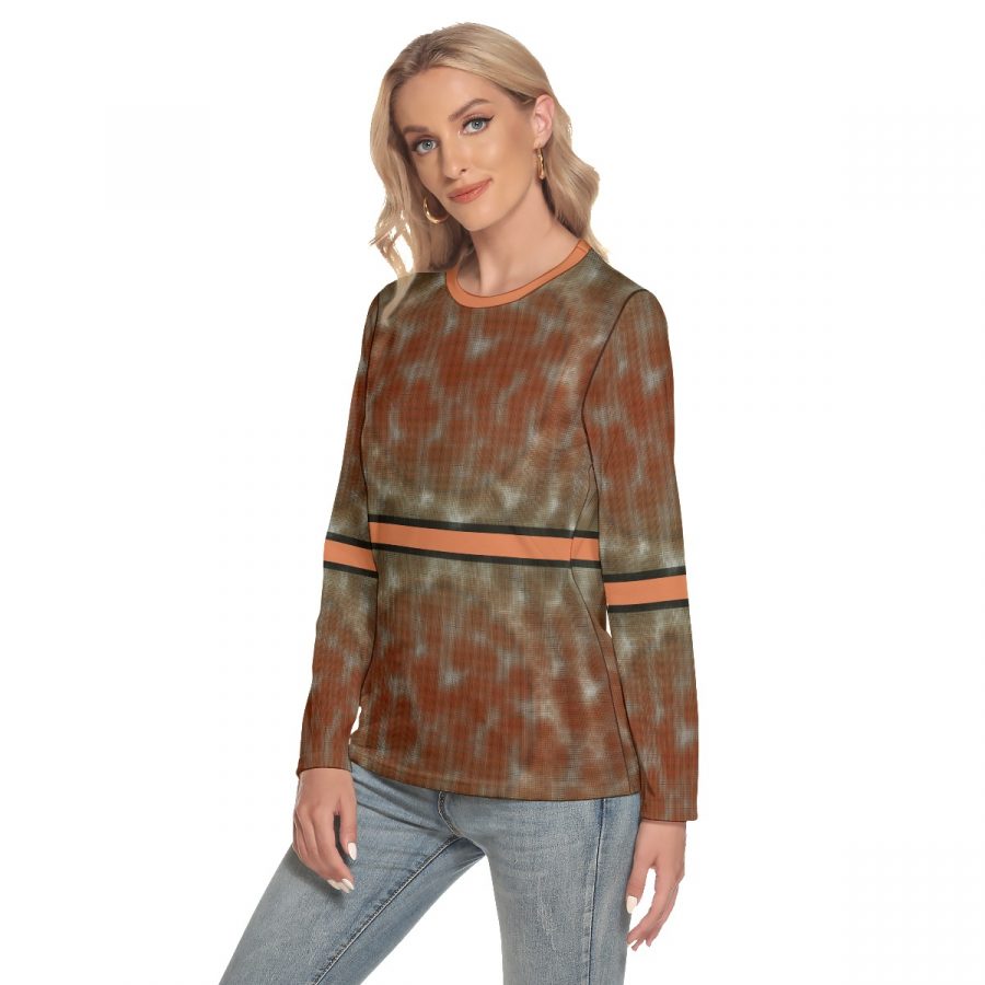 All-Over Print Women's O-neck Long Sleeve T-shirt - Image 3
