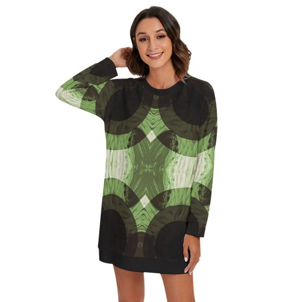 All-Over Print Women's Round Neck Raglan Sleeve Sweater