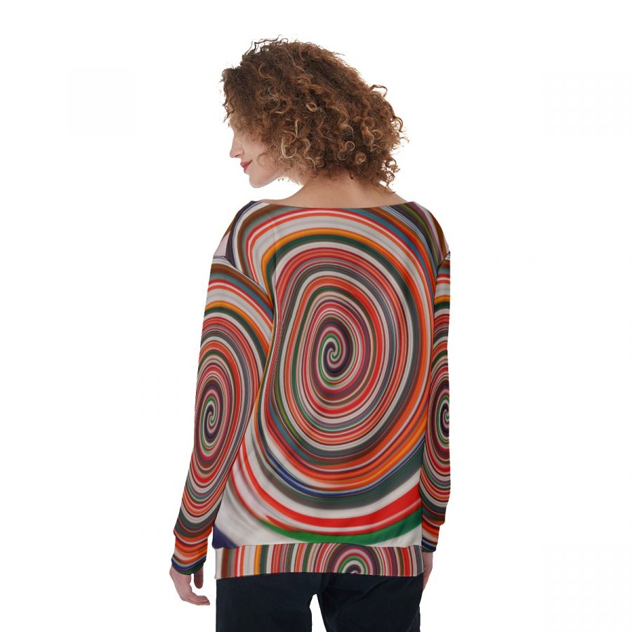 All-Over Print Women's Off-Shoulder Sweatshirt - Image 4