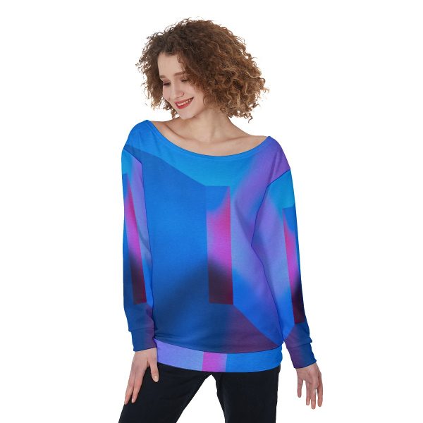 All-Over Print Women's Off-Shoulder Sweatshirt