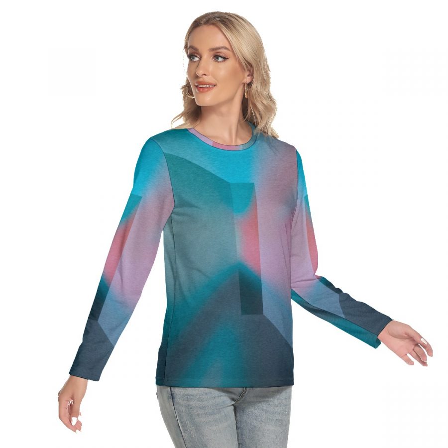 All-Over Print Women's O-neck Long Sleeve T-shirt - Image 2