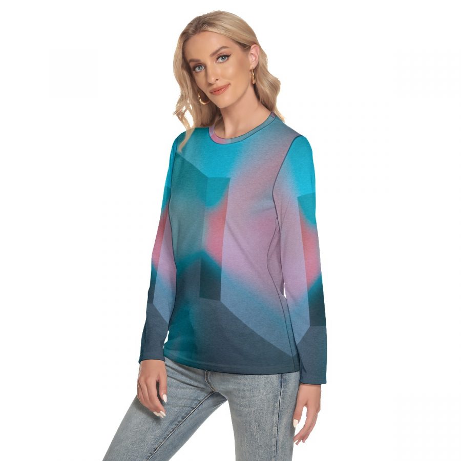 All-Over Print Women's O-neck Long Sleeve T-shirt - Image 3