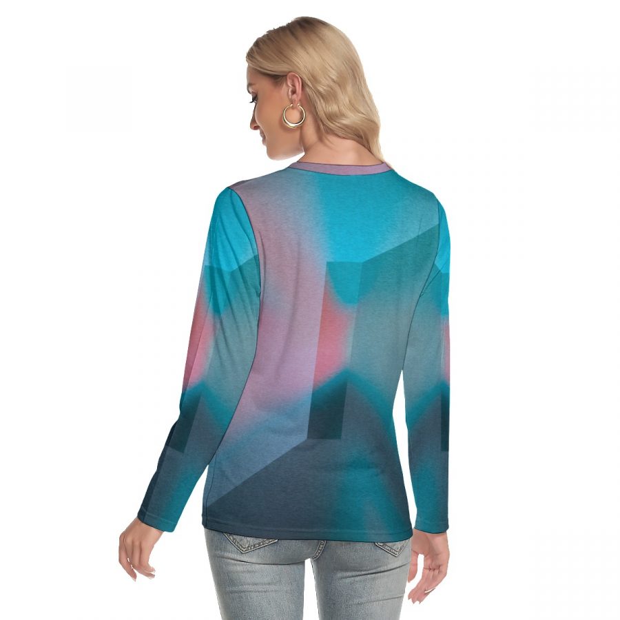 All-Over Print Women's O-neck Long Sleeve T-shirt - Image 4