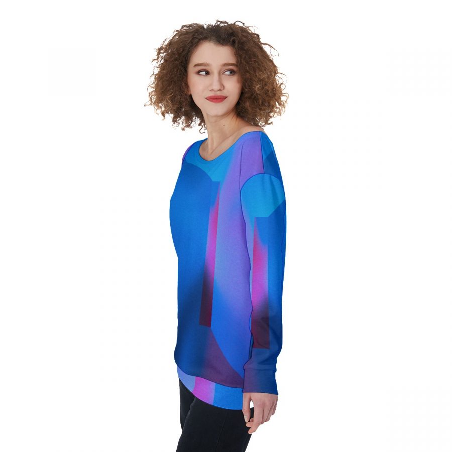 All-Over Print Women's Off-Shoulder Sweatshirt - Image 3