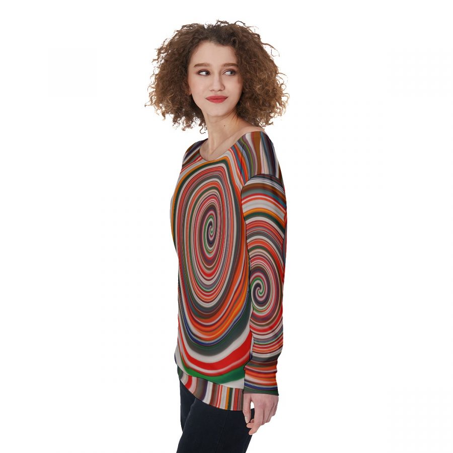 All-Over Print Women's Off-Shoulder Sweatshirt - Image 3