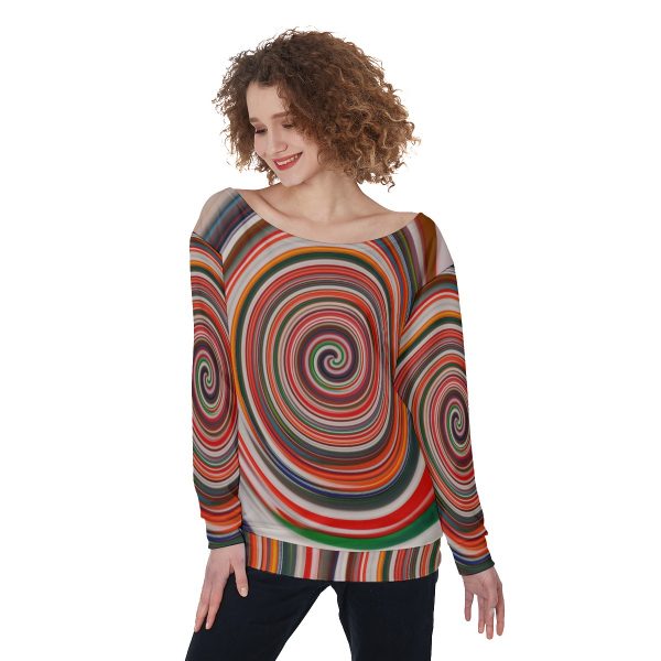 All-Over Print Women's Off-Shoulder Sweatshirt