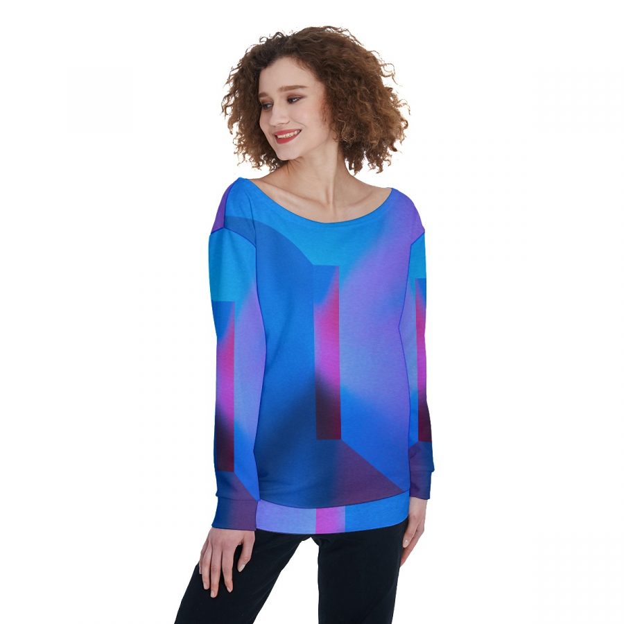 All-Over Print Women's Off-Shoulder Sweatshirt - Image 2