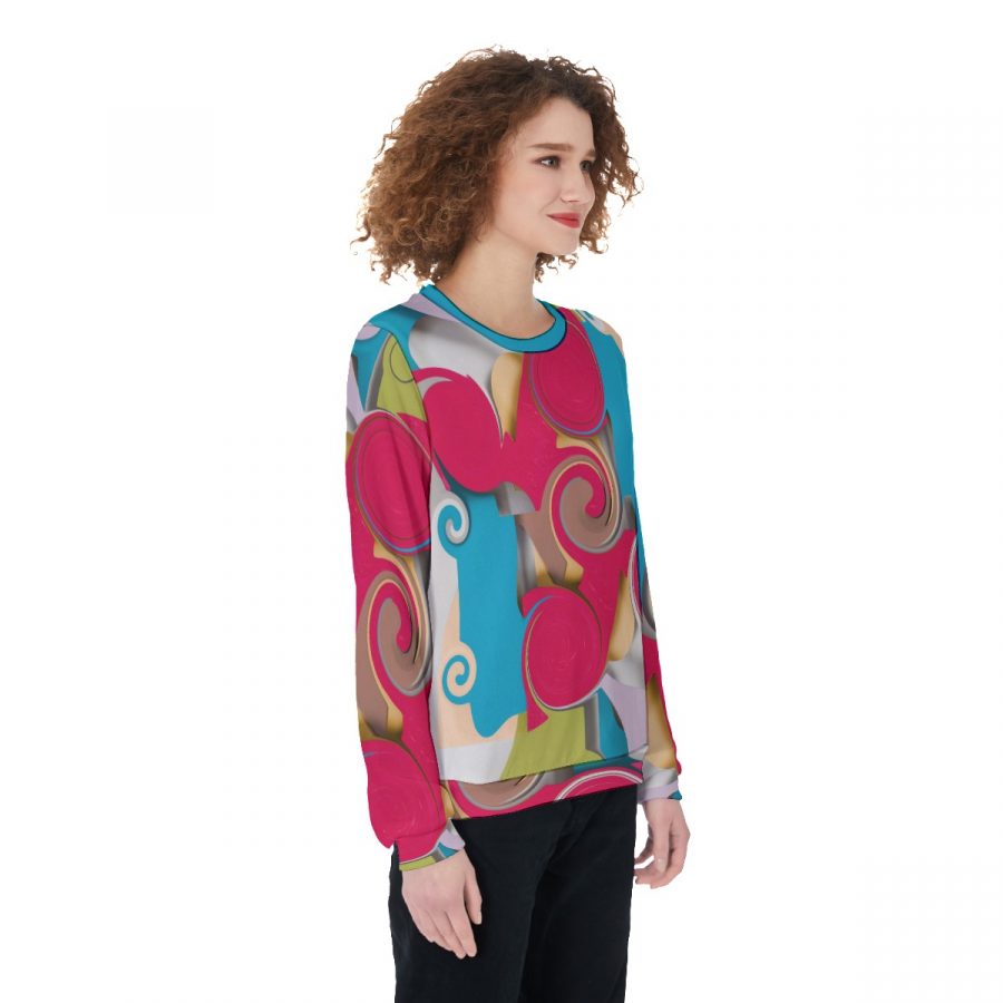 All-Over Print Women's Thicken Sweater - Image 2