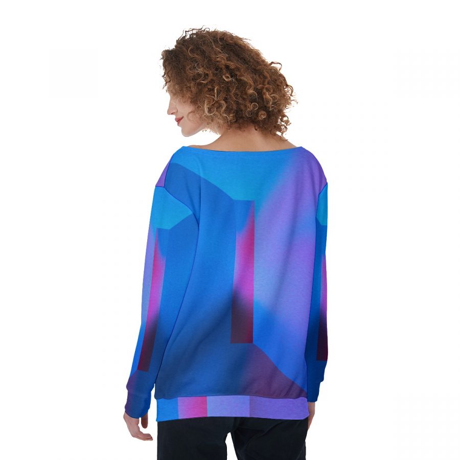 All-Over Print Women's Off-Shoulder Sweatshirt - Image 4
