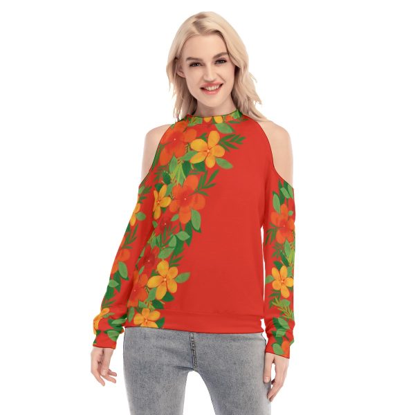 All-Over Print Women's Cold Shoulder Sweatshirt