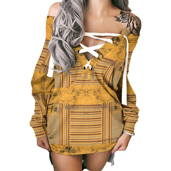 All-Over Print Women's Lace-Up Sweatshirt
