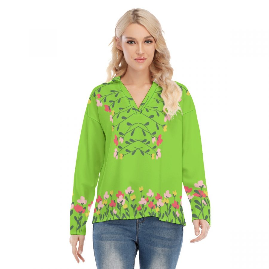 All-Over Print Women's Shirt Collar Blouse | Jersey