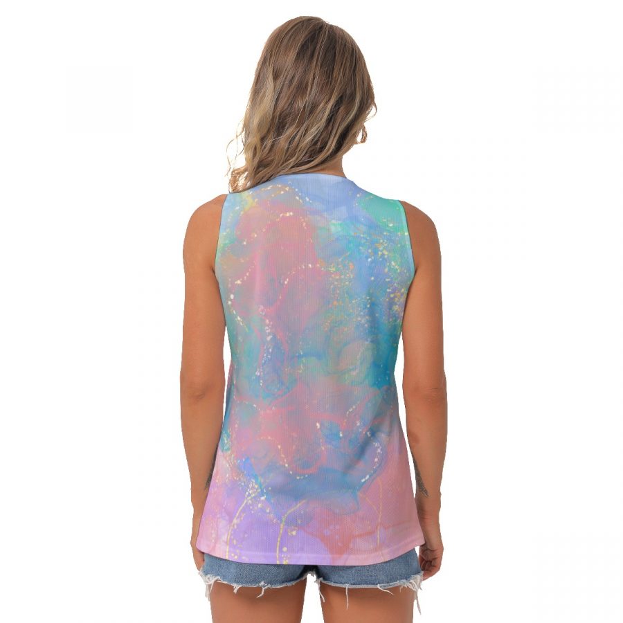 All-Over Print Women's Sleeveless V-Neck Top - Image 4