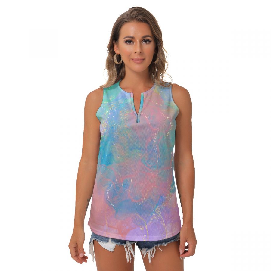 All-Over Print Women's Sleeveless V-Neck Top