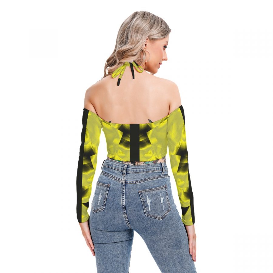 All-Over Print Women's Halter Lace-up Top - Image 4