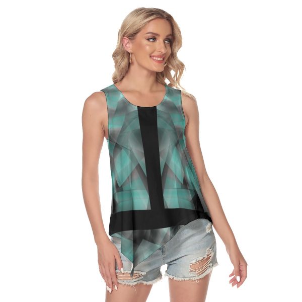 All-Over Print Women's Irregular Hem Vest