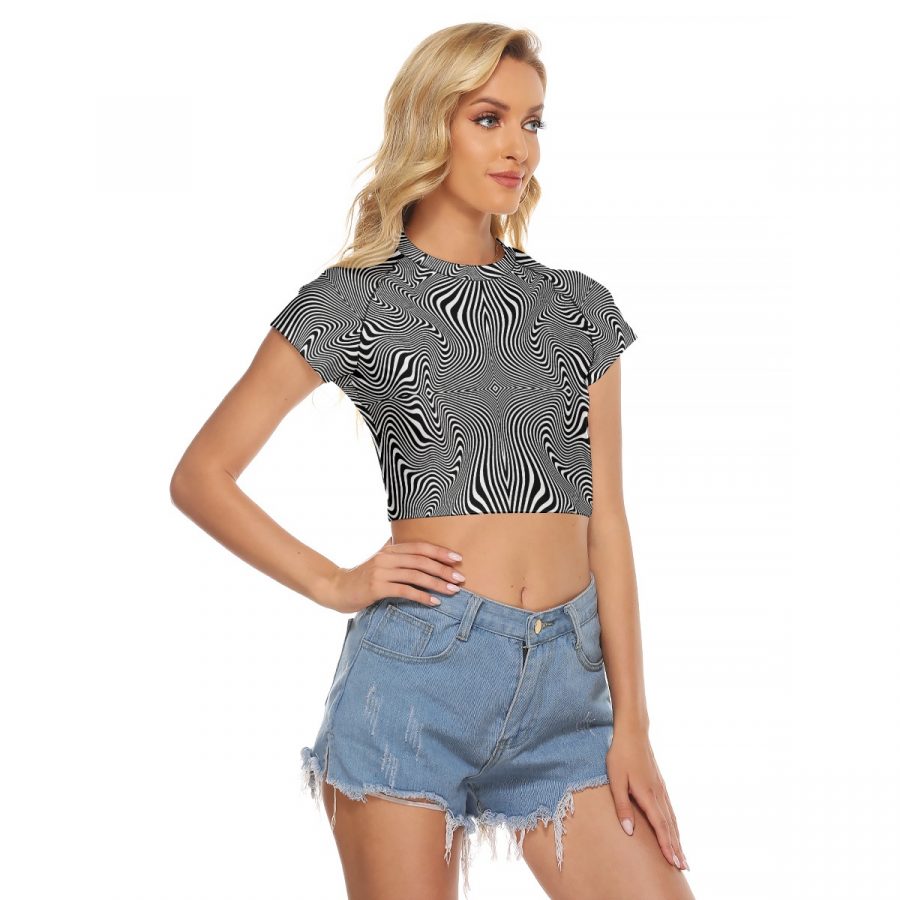 All-Over Print Women's Raglan Cropped T-shirt - Image 2