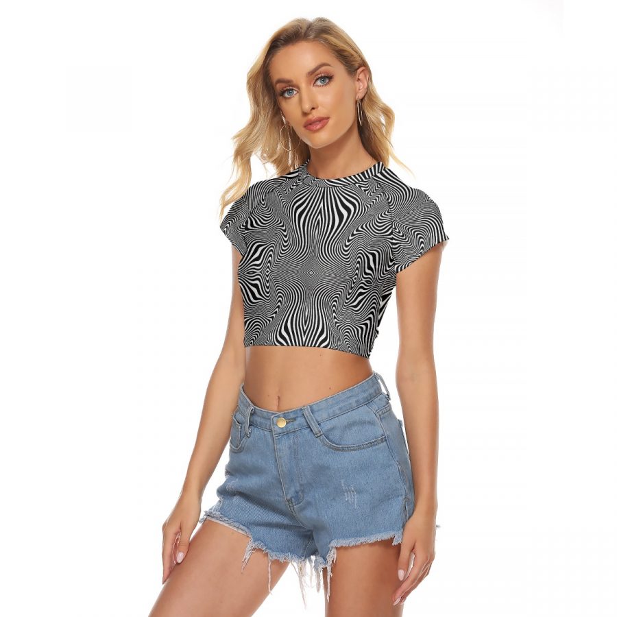All-Over Print Women's Raglan Cropped T-shirt - Image 3