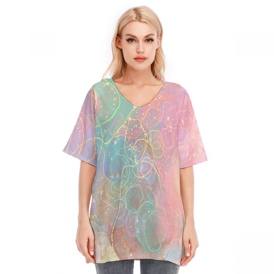 All-Over Print Women's Bat Sleeves Blouse | 190GSM Cotton