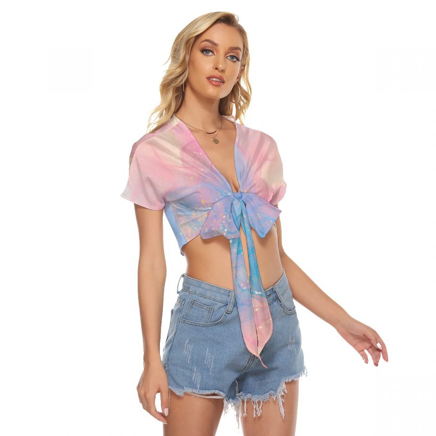 All-Over Print Women's Bandage Crop Top - Image 2