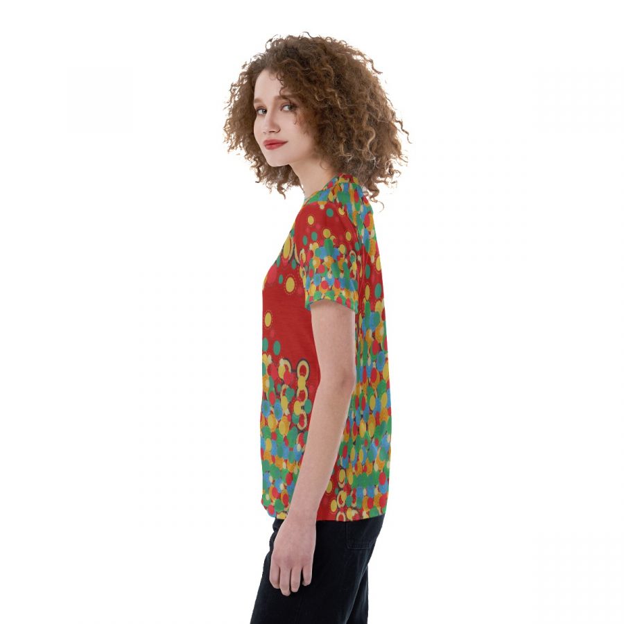 All-Over Print V-neck Women's T-shirt - Image 2