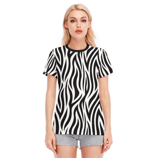 All-Over Print Women's Round Neck T-Shirt | 190GSM Cotton