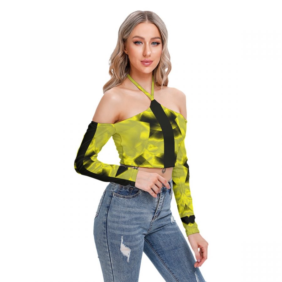 All-Over Print Women's Halter Lace-up Top - Image 2