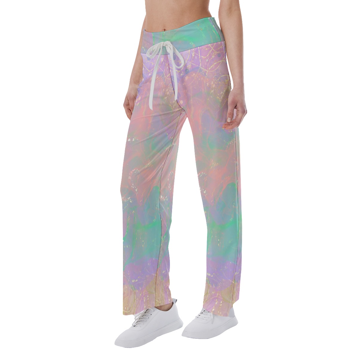 All-Over Print Women's High-waisted Straight-leg Trousers