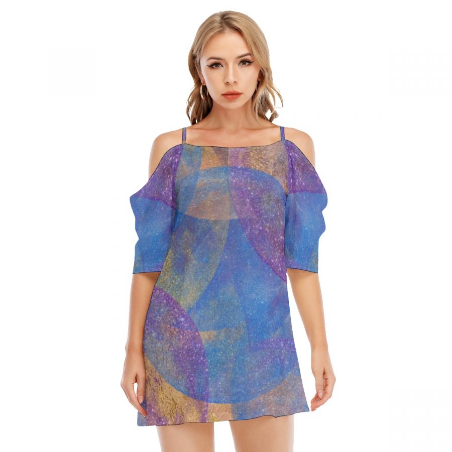 All-Over Print Women's Off-shoulder Cami Dress