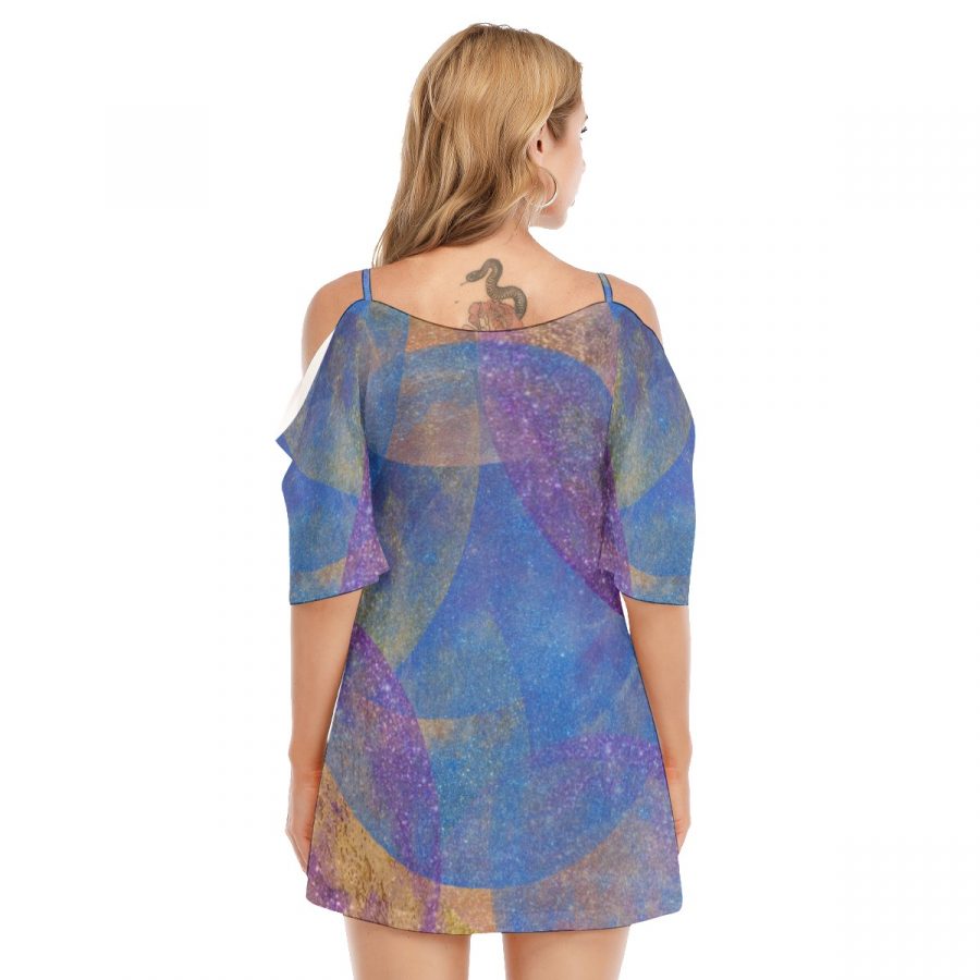 All-Over Print Women's Off-shoulder Cami Dress - Image 4