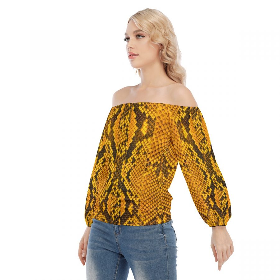 All-Over Print Women's Flat Shoulder Blouse