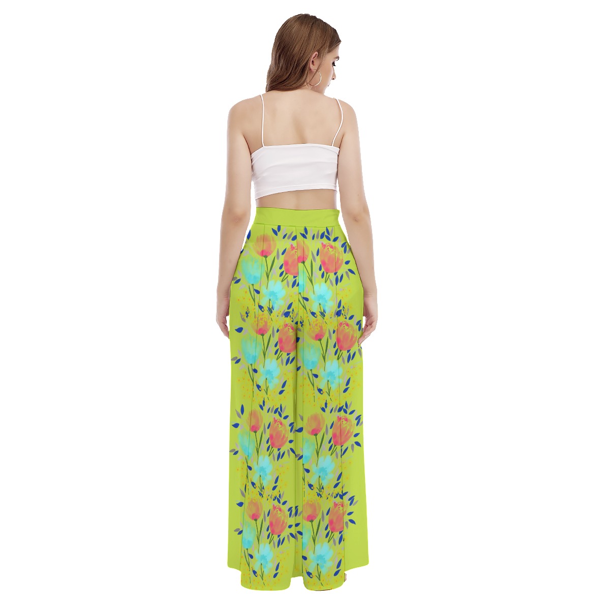 All-Over Print Women's High Waist Wide Leg Trousers - Image 3