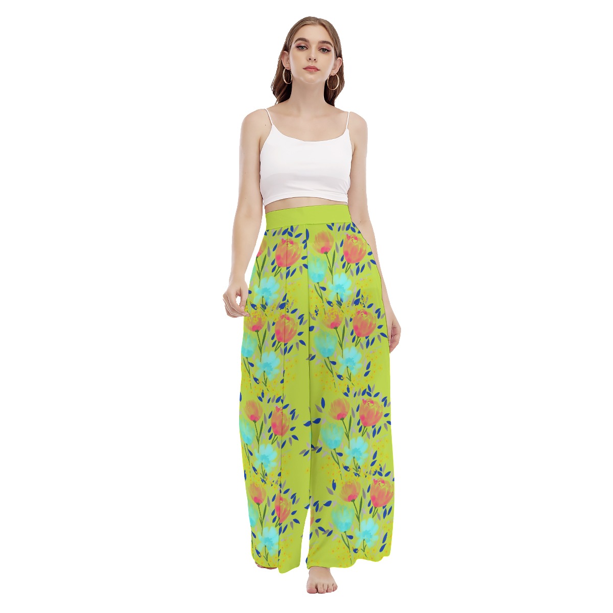 All-Over Print Women's High Waist Wide Leg Trousers - Image 2