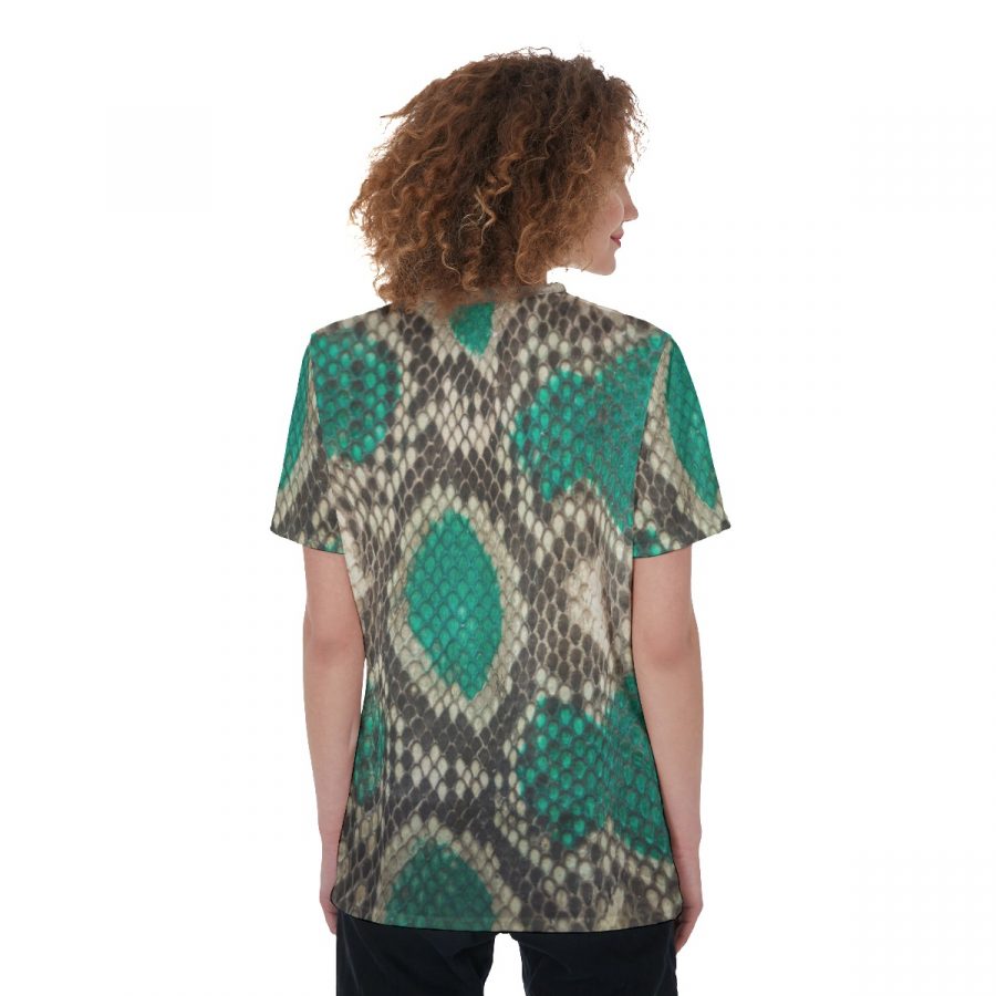 All-Over Print V-Neck String Short Sleeve Shirt - Image 2