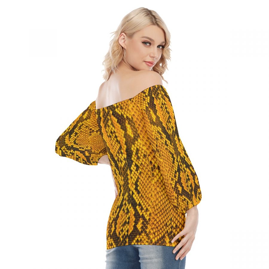 All-Over Print Women's Flat Shoulder Blouse - Image 2