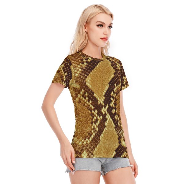 All-Over Print Women's Round Neck T-Shirt | 190GSM Cotton