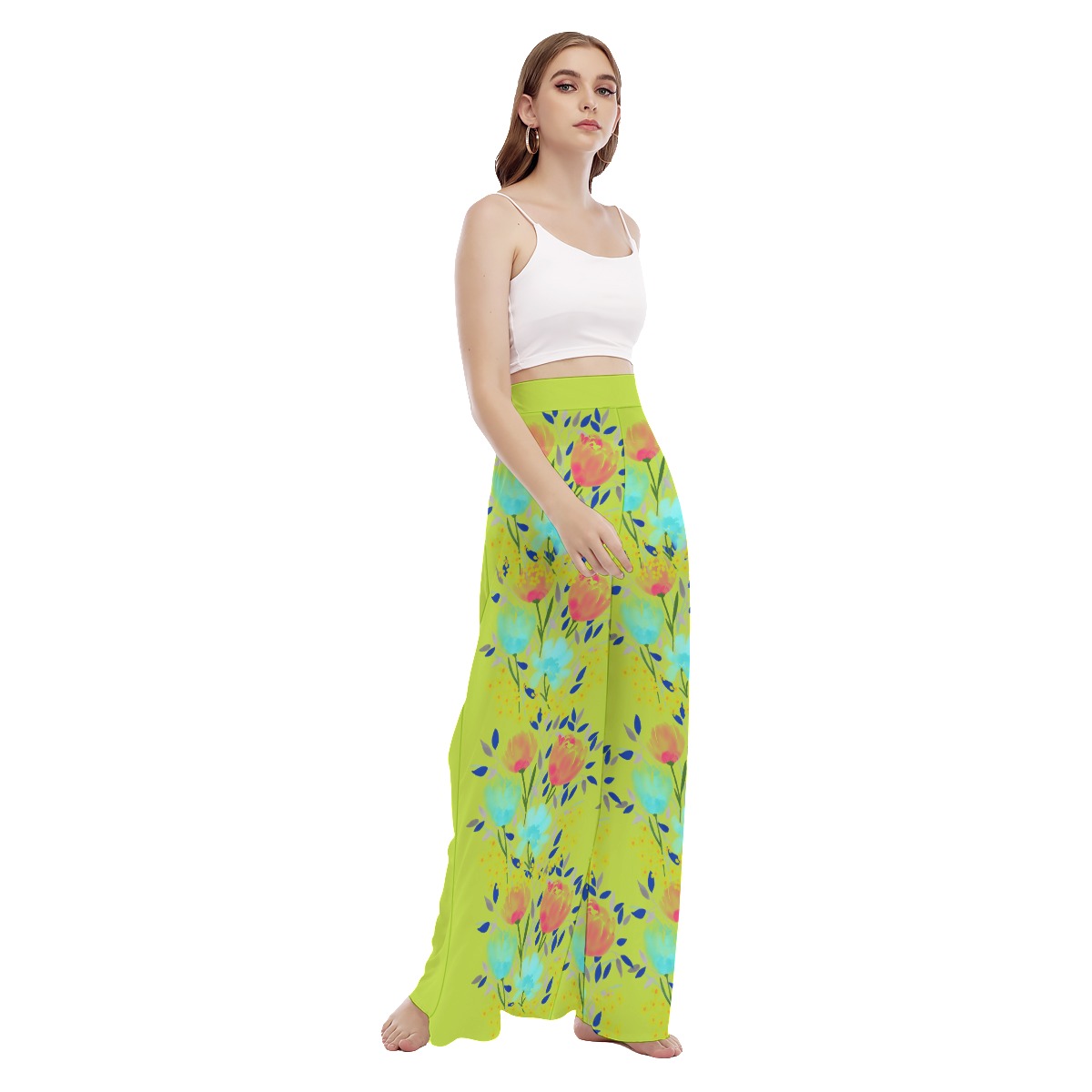 All-Over Print Women's High Waist Wide Leg Trousers