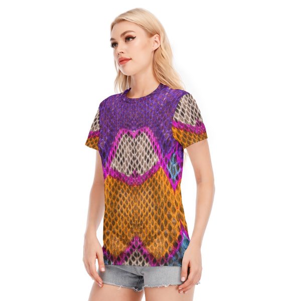 All-Over Print Women's Round Neck T-Shirt | 190GSM Cotton