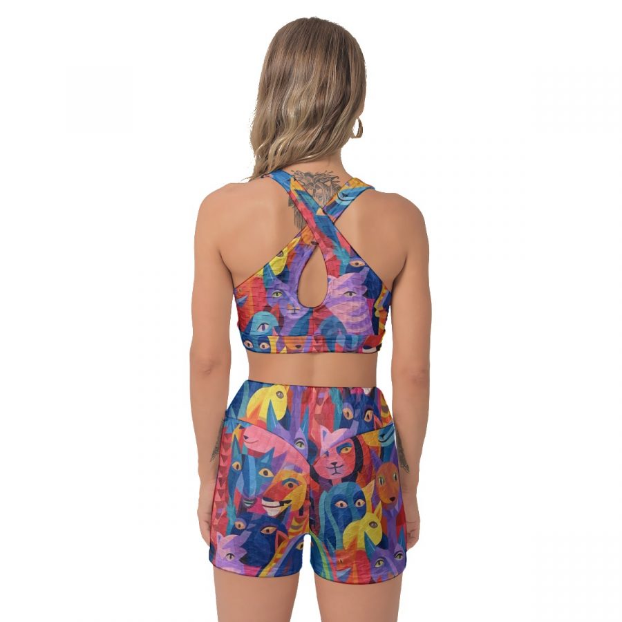 All-Over Print Women's Sports Bra Suit - Image 4
