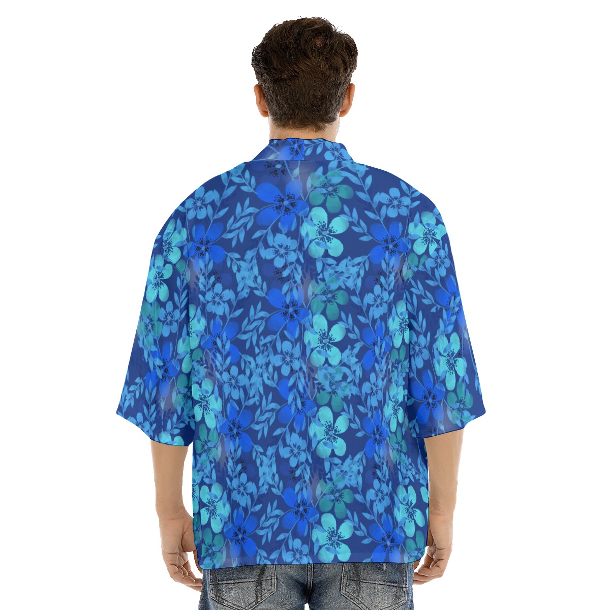 All-Over Print Men's Drop-shoulder Short Coat - Image 4