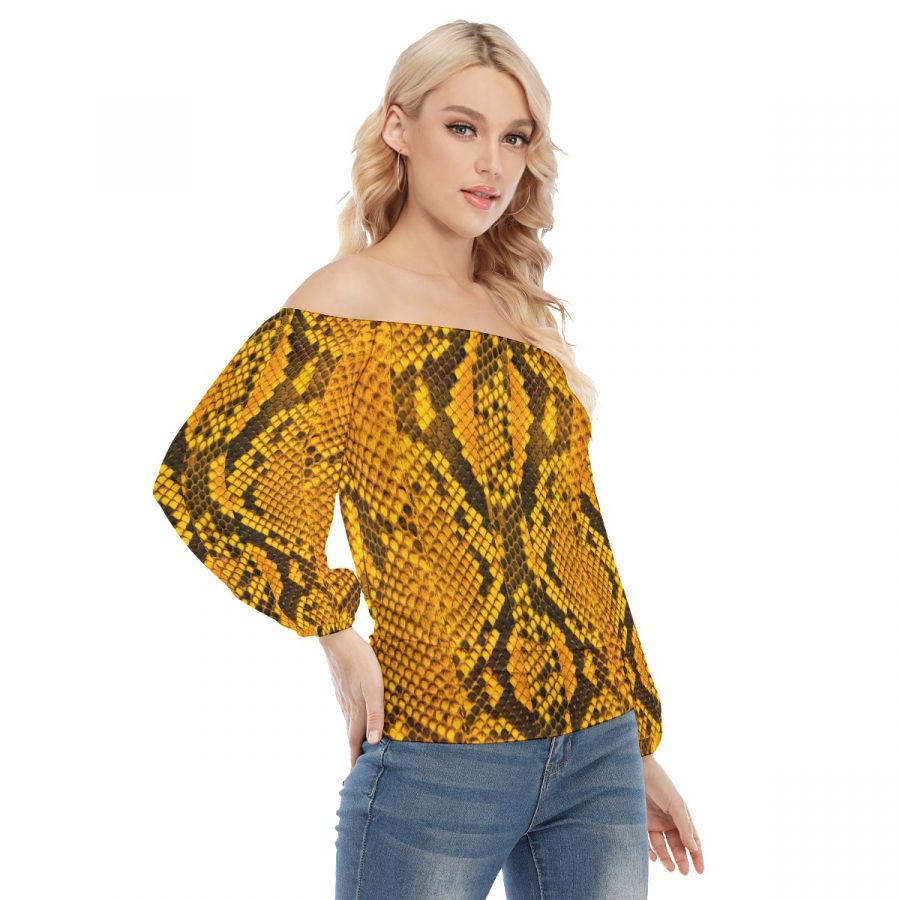 All-Over Print Women's Flat Shoulder Blouse - Image 4