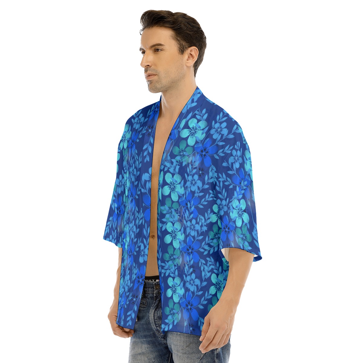 All-Over Print Men's Drop-shoulder Short Coat - Image 2