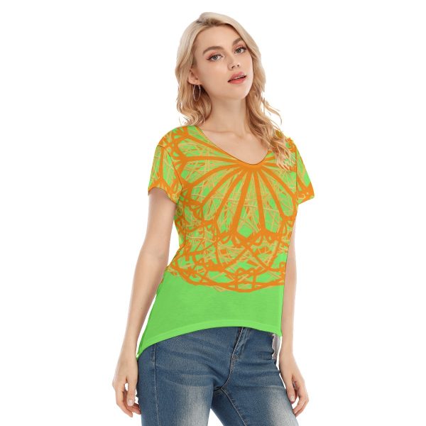 All-Over Print Women's V-neck Short Sleeve T-shirt