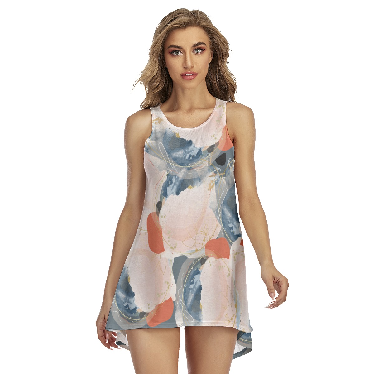 All-Over Print Women's Casual Sleeveless Dress - Image 4