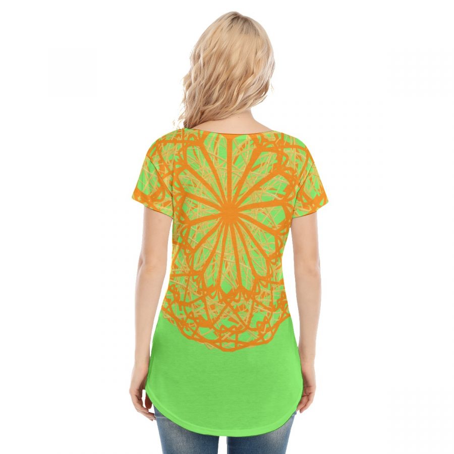 All-Over Print Women's V-neck Short Sleeve T-shirt - Image 3