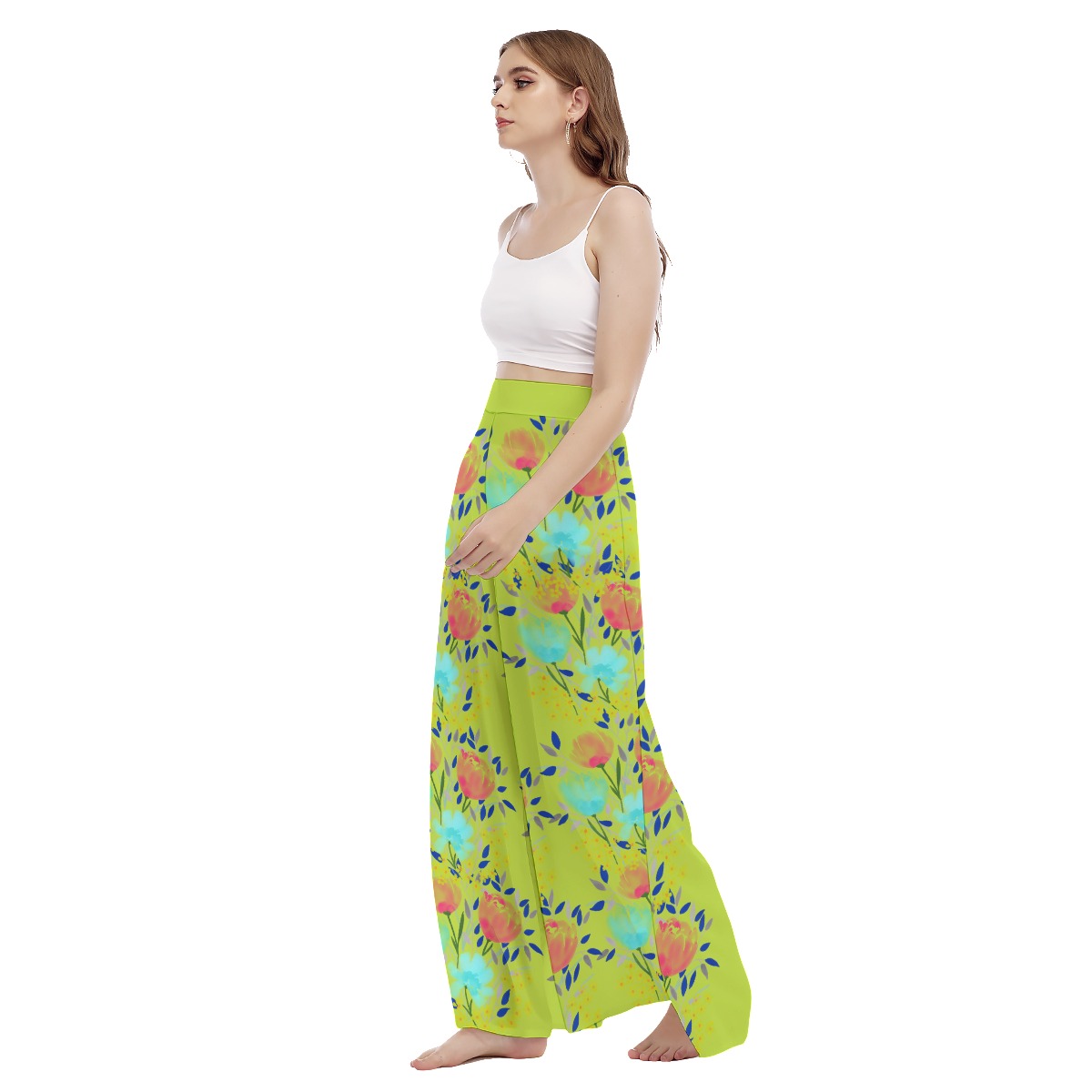 All-Over Print Women's High Waist Wide Leg Trousers - Image 4