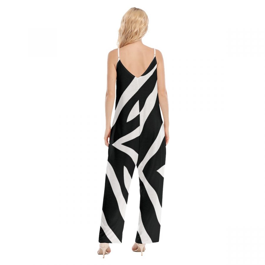 All-Over Print Women's Loose Cami Jumpsuit - Image 4