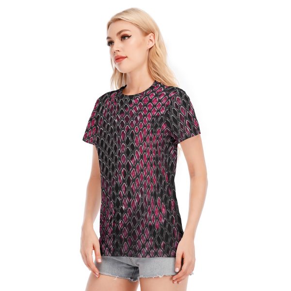 All-Over Print Women's Round Neck T-Shirt | 190GSM Cotton